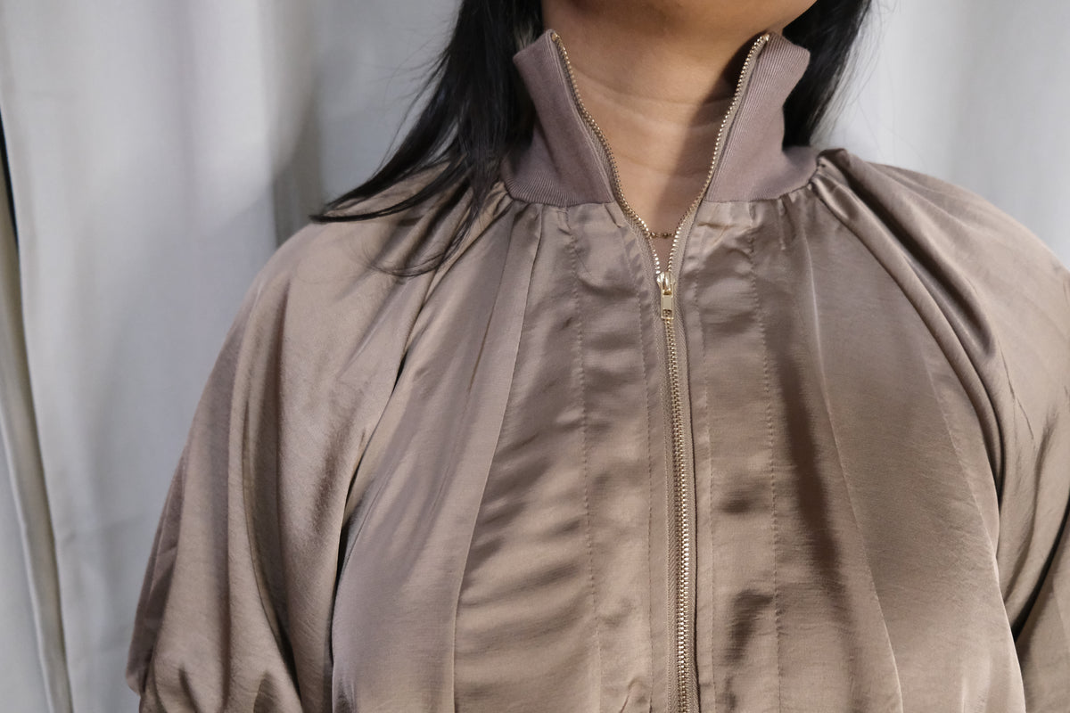 Satin Mock Neck Blouse