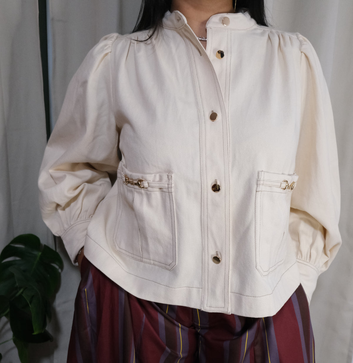 Puff Sleeve Denim Jacket